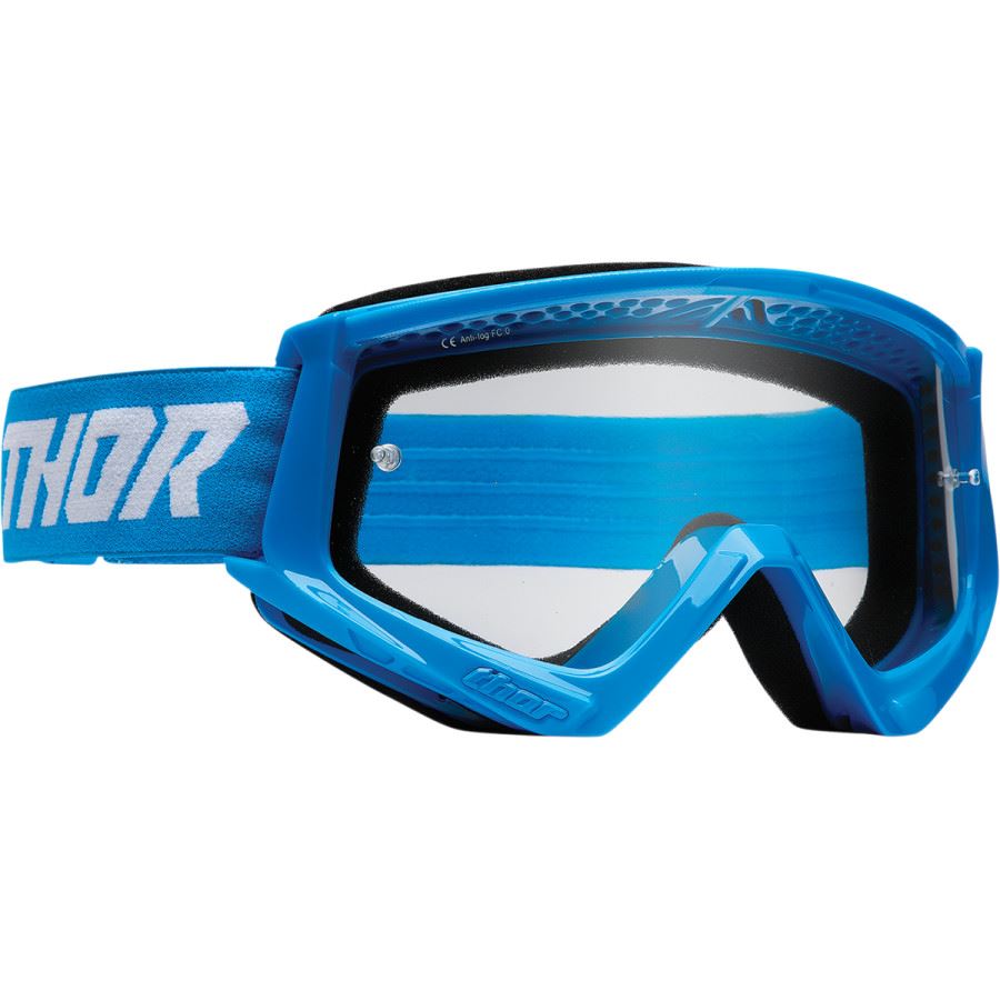 Thor 2024 Youth Combat Racer Blue White Motocross Goggles